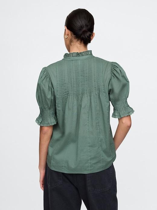 Pintuck Ruffle Shirt Product Image