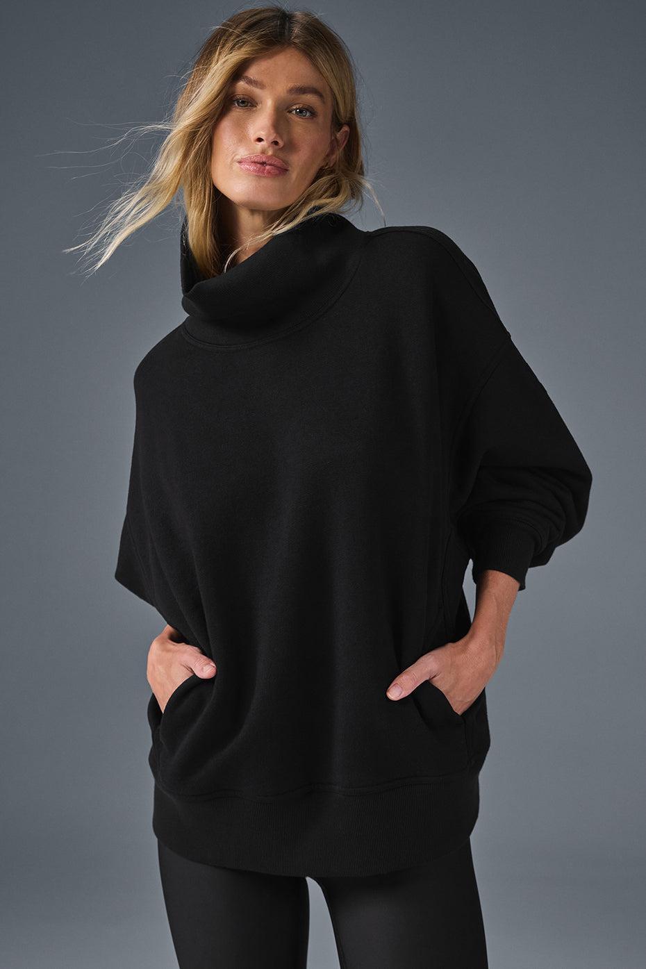 Hazy Mock Neck Pullover - Black Female Product Image