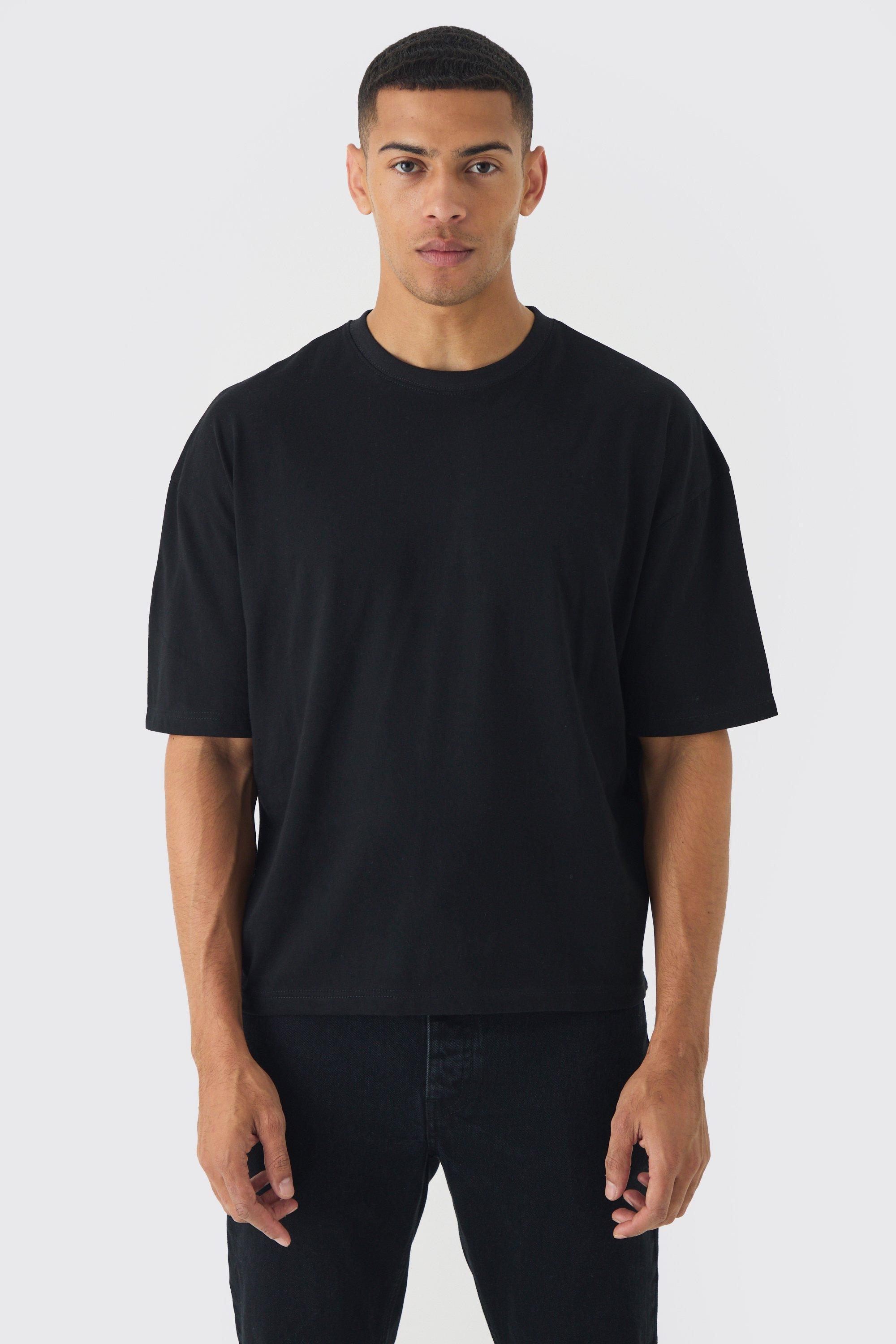 Basic Oversized Boxy Crew Neck T-shirt | boohooMAN USA Product Image