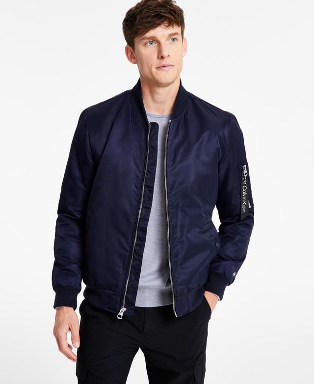 Calvin Klein Mens Classic Ma-1 Nylon Bomber Jacket Product Image