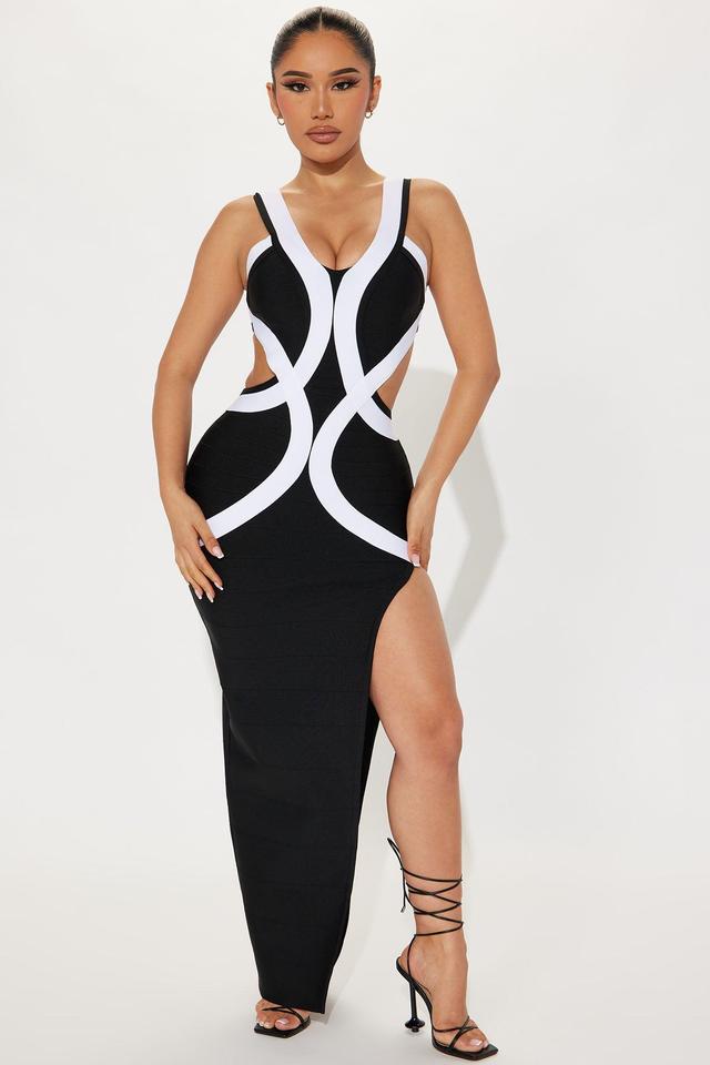 Jocie Bandage Maxi Dress - Black/White Product Image