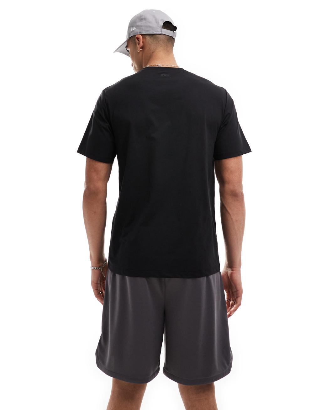 ASOS 4505 slim fit performance t-shirt with quick dry fabric in black Product Image