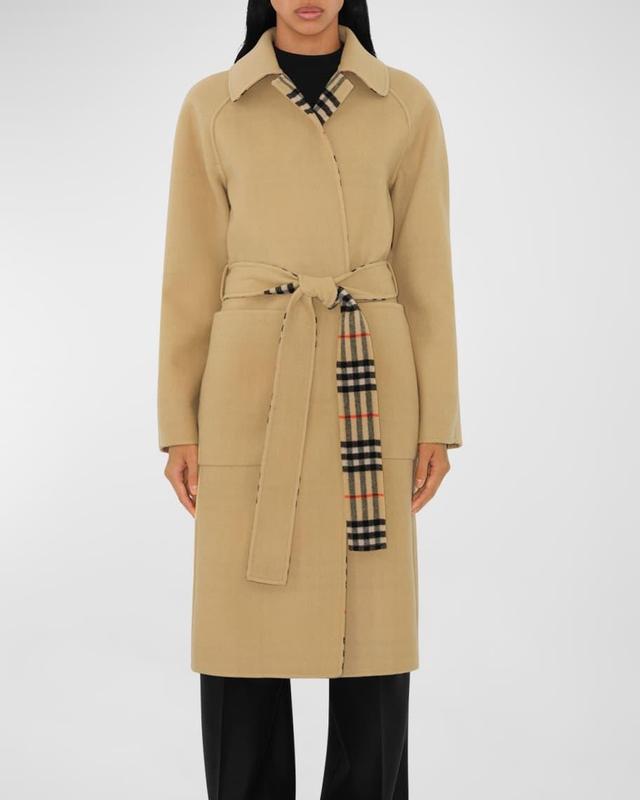Reversible Check Belted Car Coat Product Image