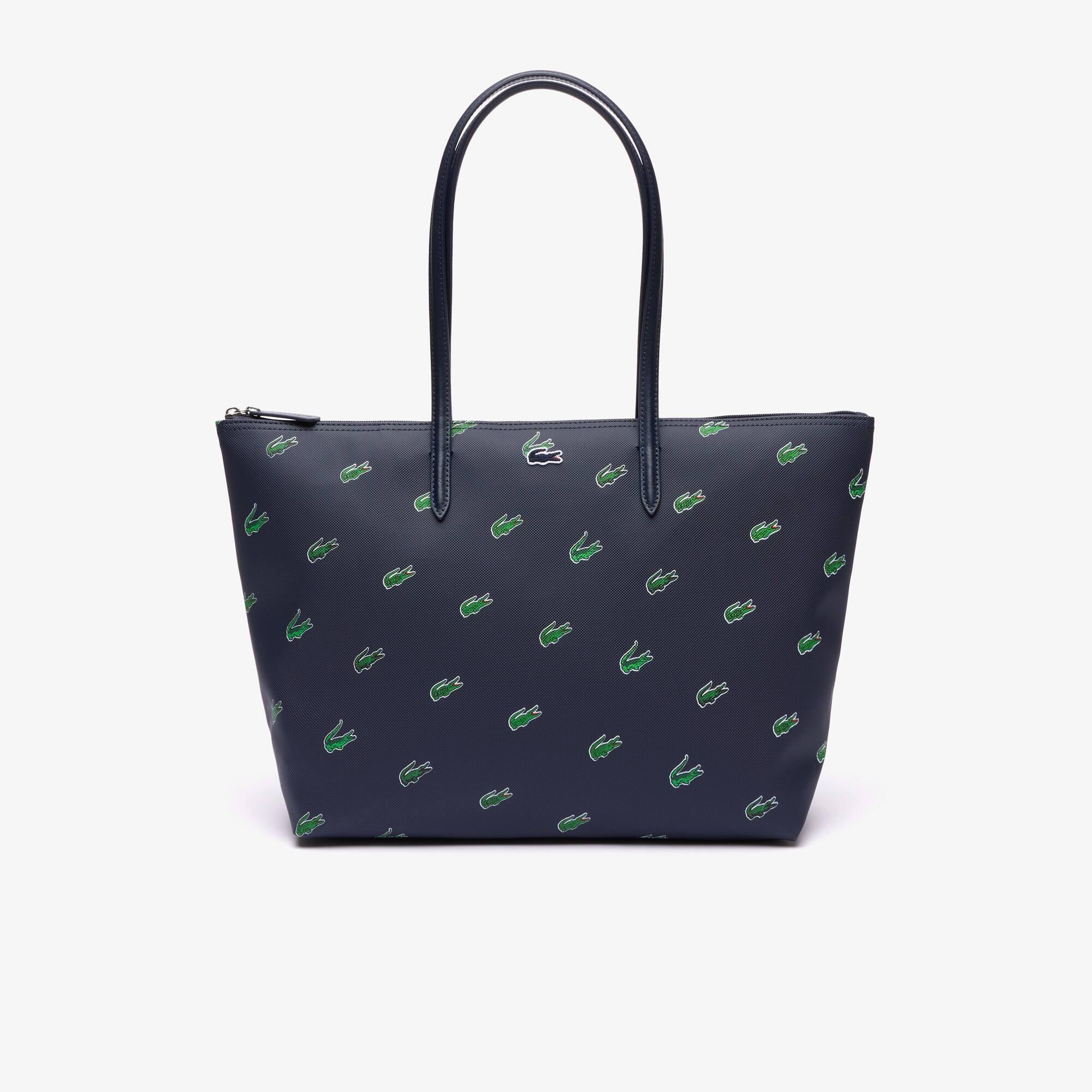 Coated Canvas Croc Print Tote Bag Product Image