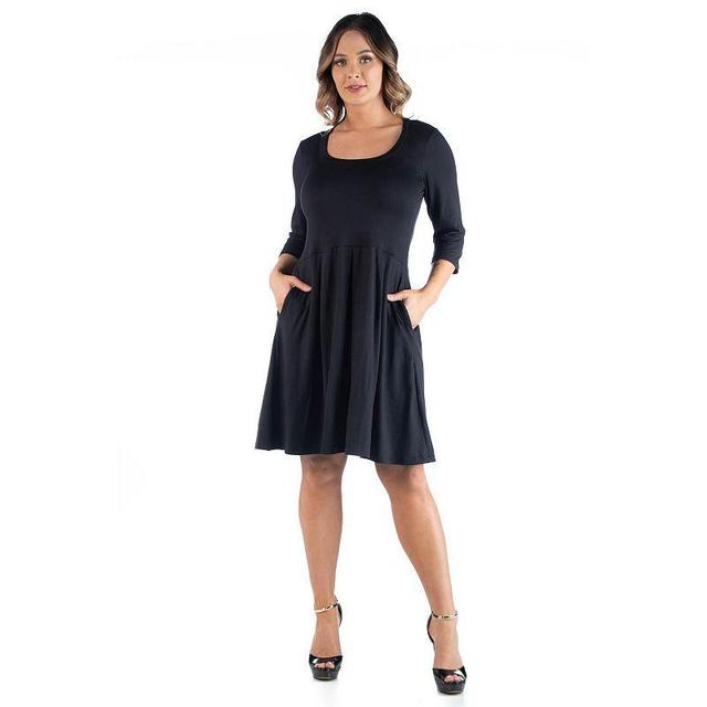 Plus Size 24Seven Comfort Apparel Fit and Flare Dress, Womens Product Image