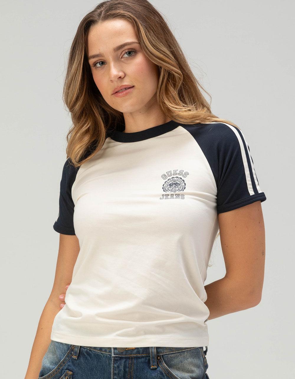 GUESS JEANS Stripes Womens Slim Fit Tee Product Image