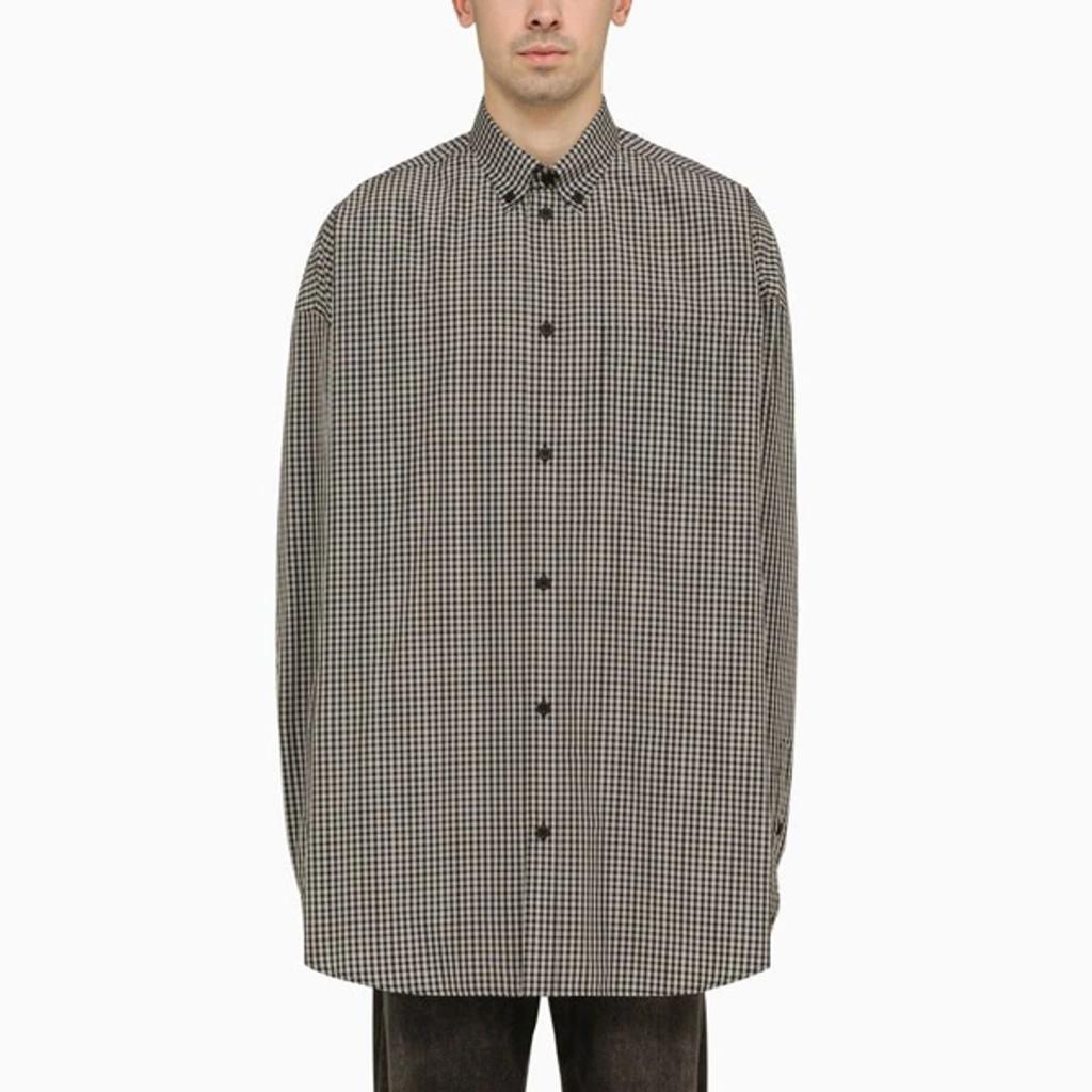 BALENCIAGA Checked Oversized Shirt In Black Product Image