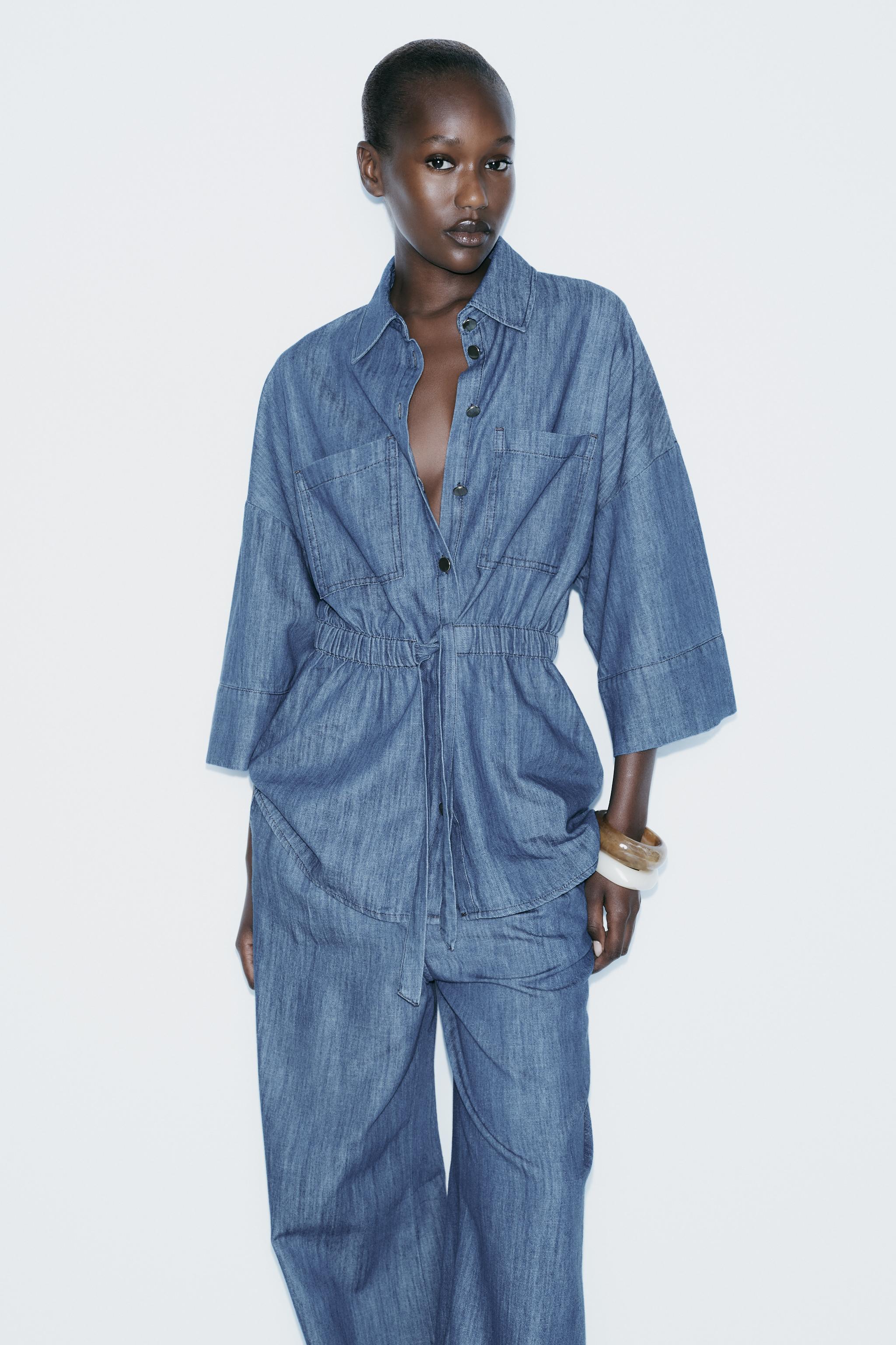 Z1975 TIED FLOWY DENIM SHIRT Product Image