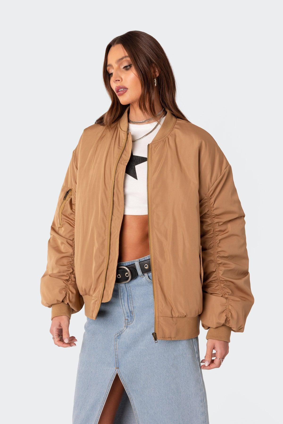 Cala Ruched Oversized Bomber Jacket Product Image