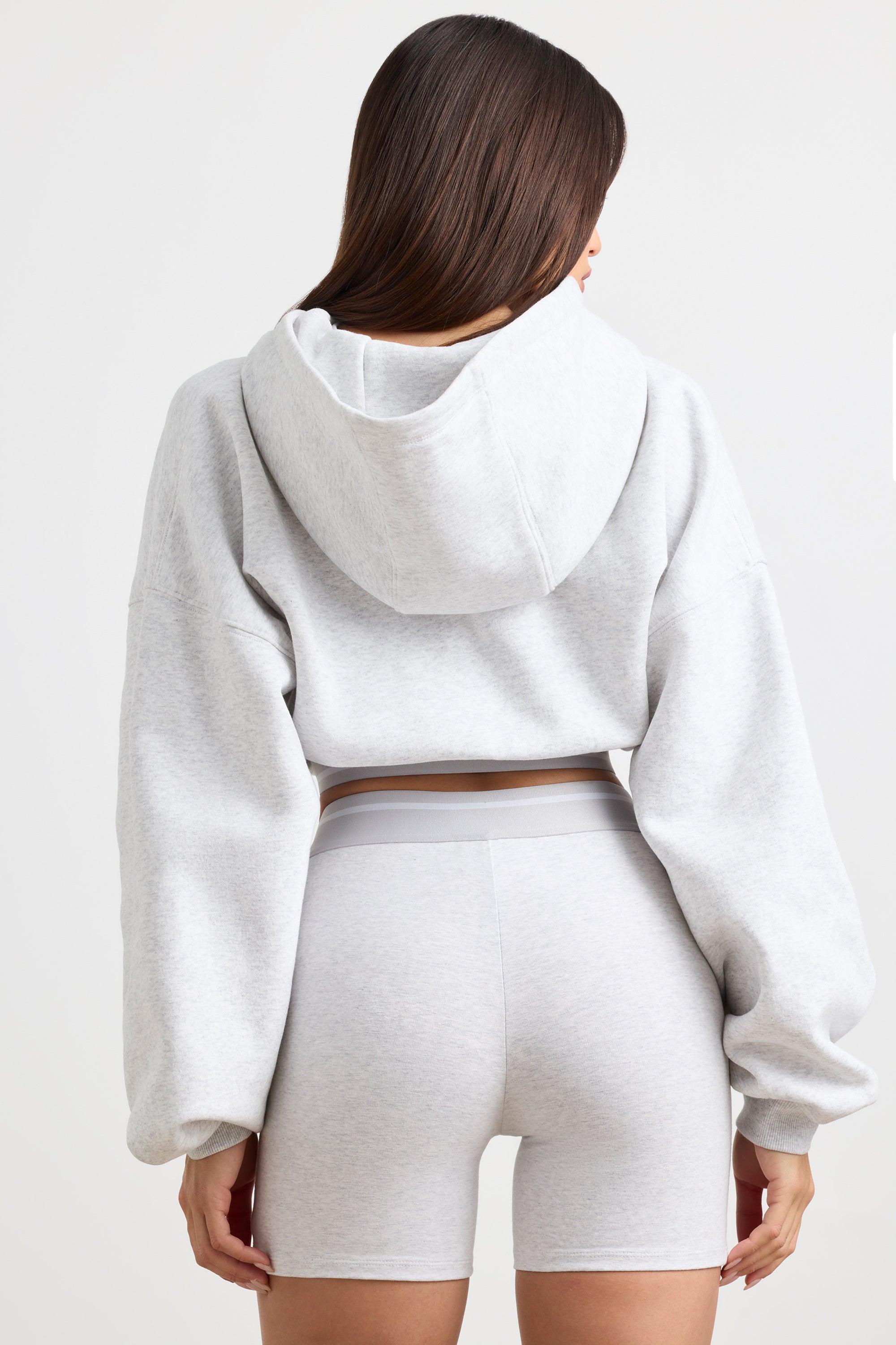 Cropped Hoodie in Grey Marl Product Image