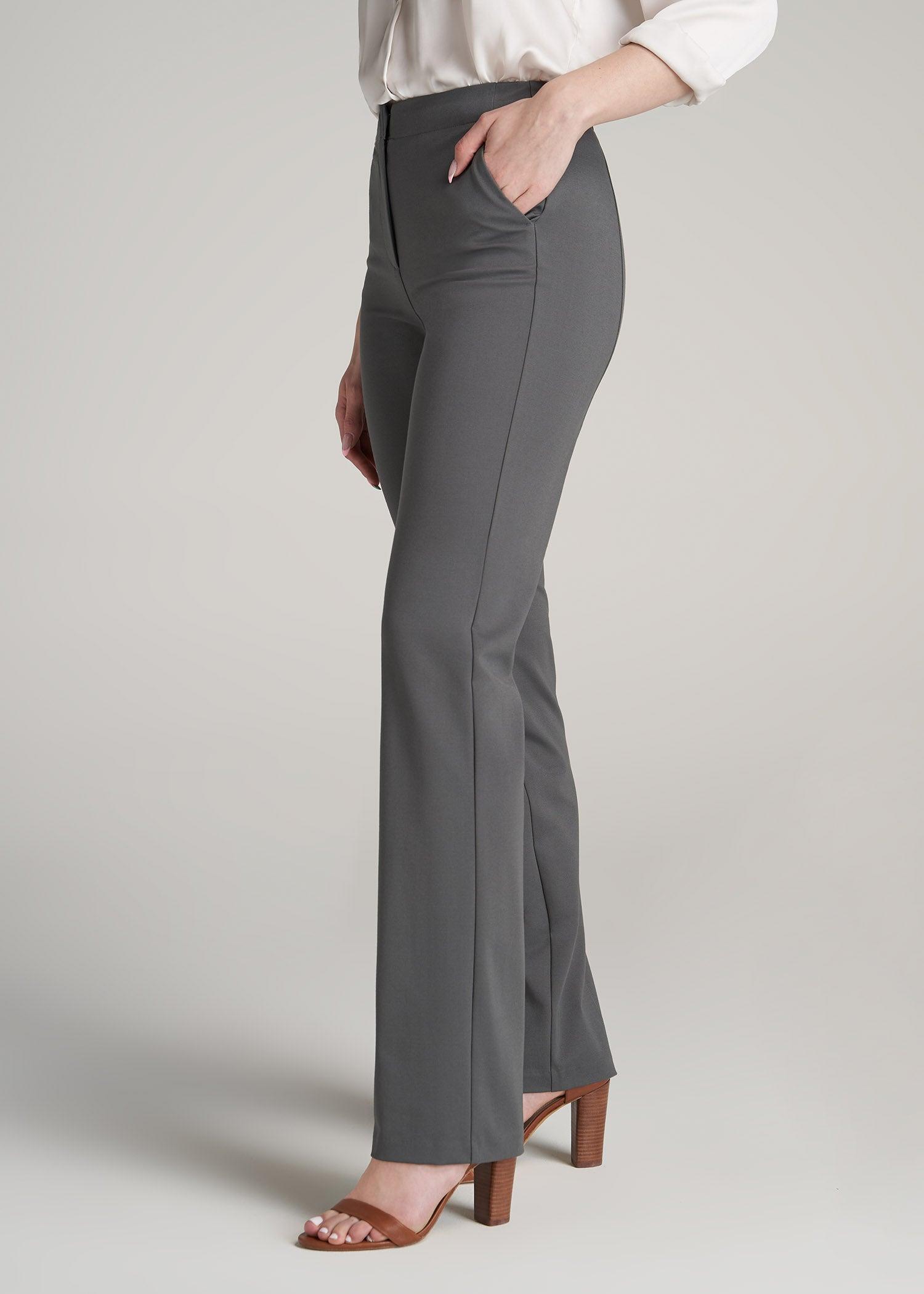 Slim Straight Leg Dress Pants for Tall Women in Slate Product Image