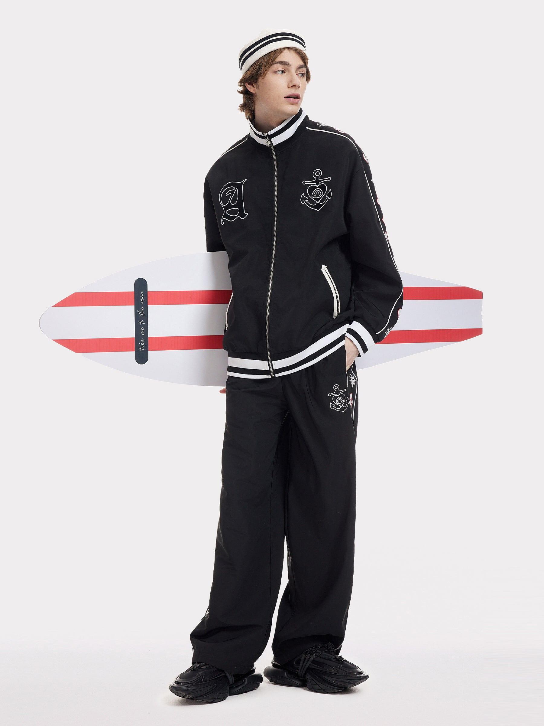 Aelfric Eden Embroidery Ship Anchor Bomber Jacket Product Image