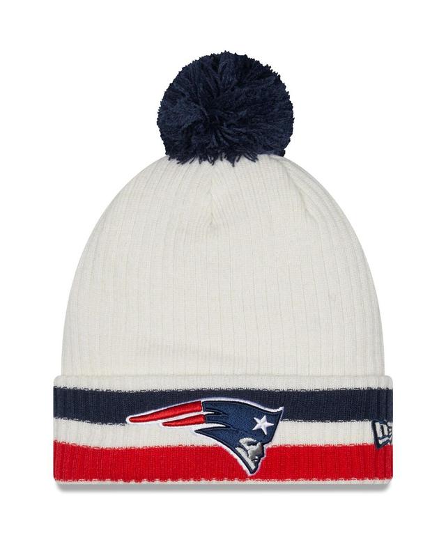 Mens New Era New England Patriots Retro Cuffed Knit Hat with Pom Product Image