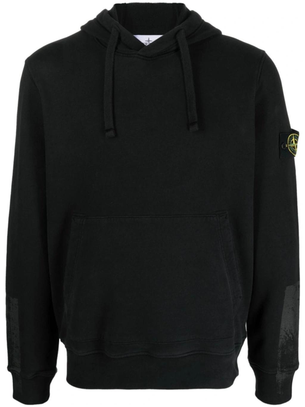 Logo-patch Cotton Hoodie In Black Product Image