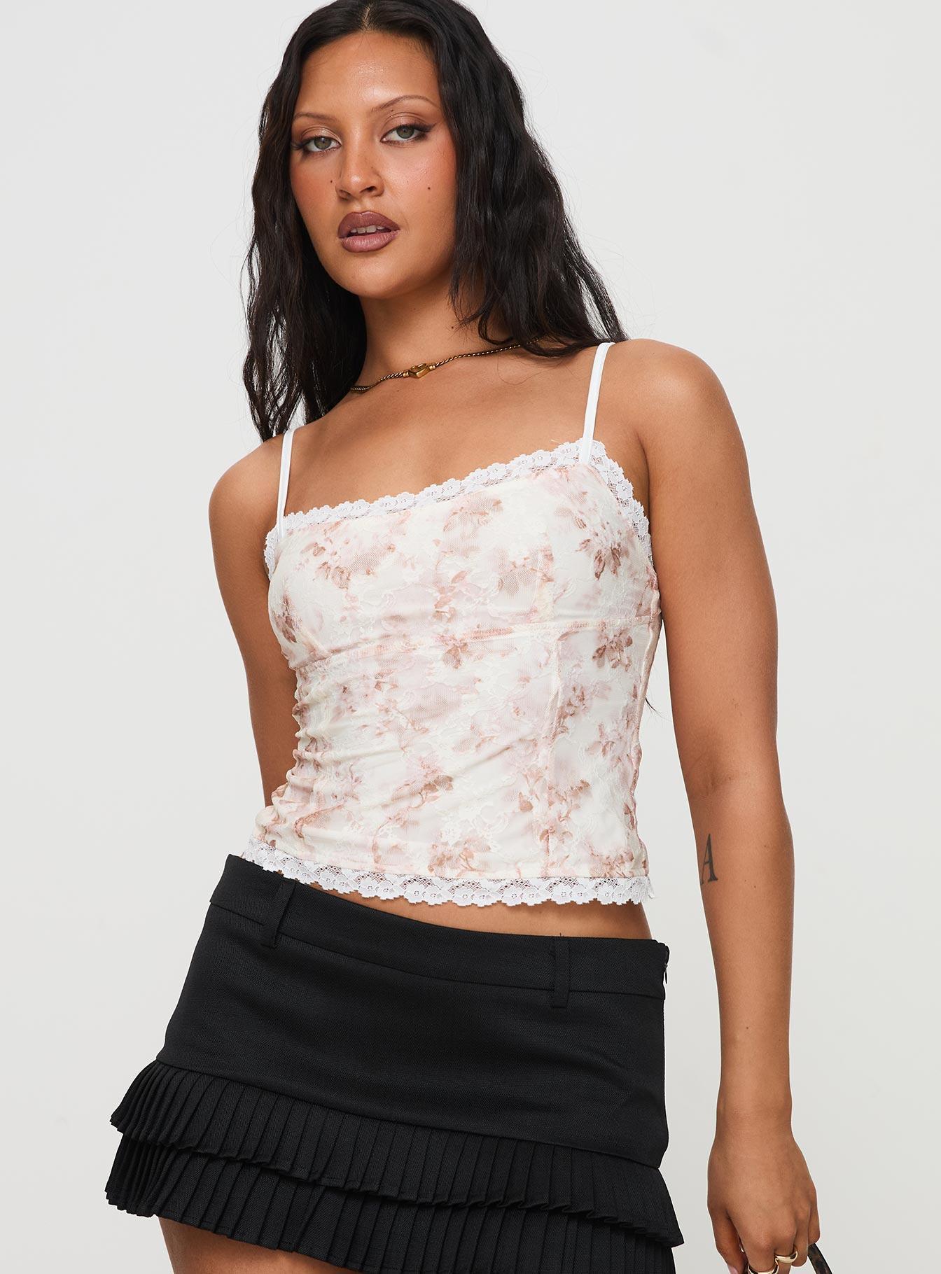 Zachariah Cami Top White Floral Product Image