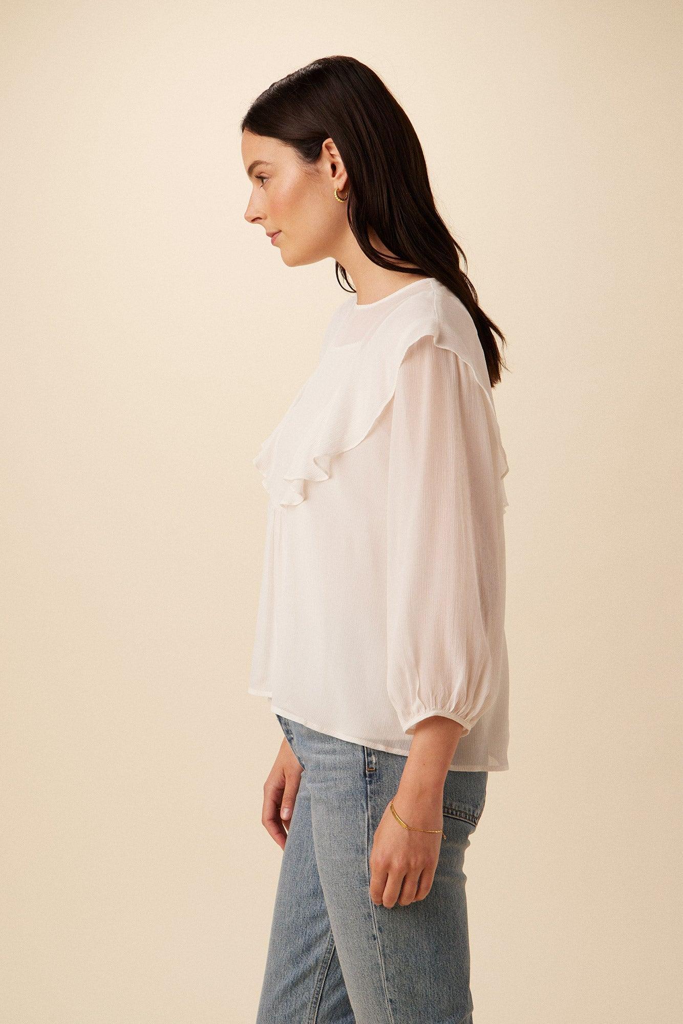 Catalina Cottonseed Cupro Blouse - White - ReAmour Product Image