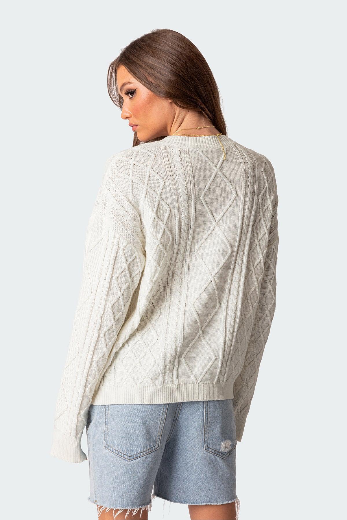 Jessy Cable Knit Oversized Sweater Product Image