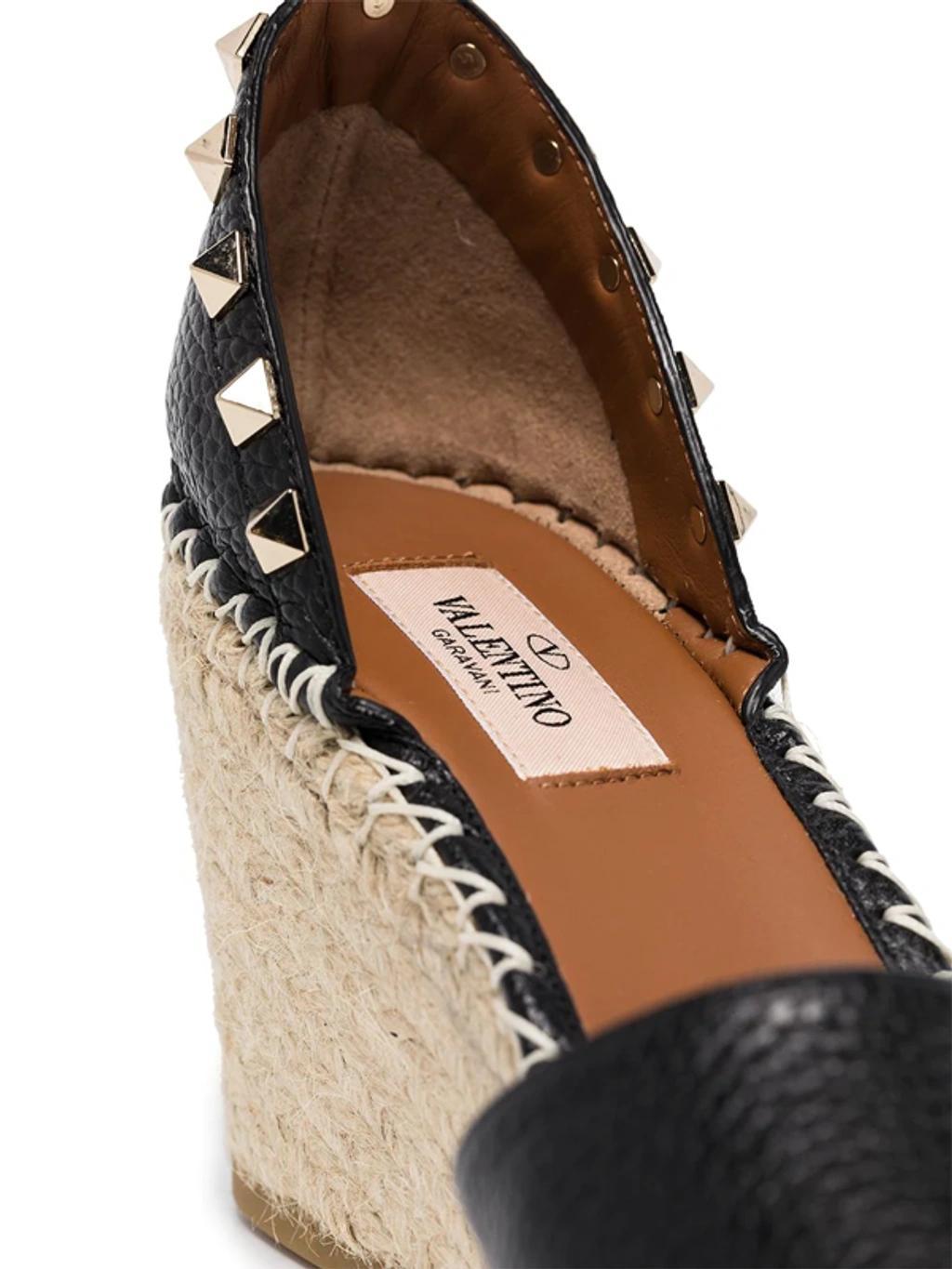 Rockstud 85mm Wedge Espadrilles In Black Product Image