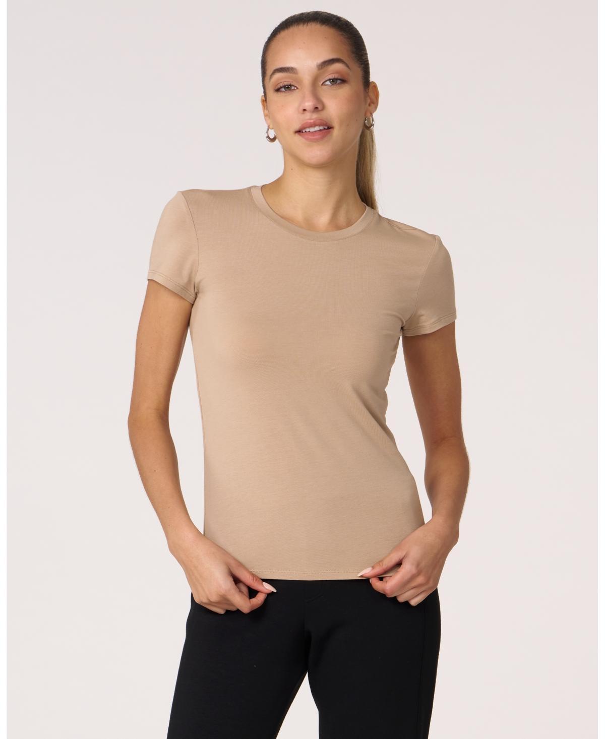 Rebody Active Womens Rebody Essentials Fitted Short Sleeve Top For Women Product Image