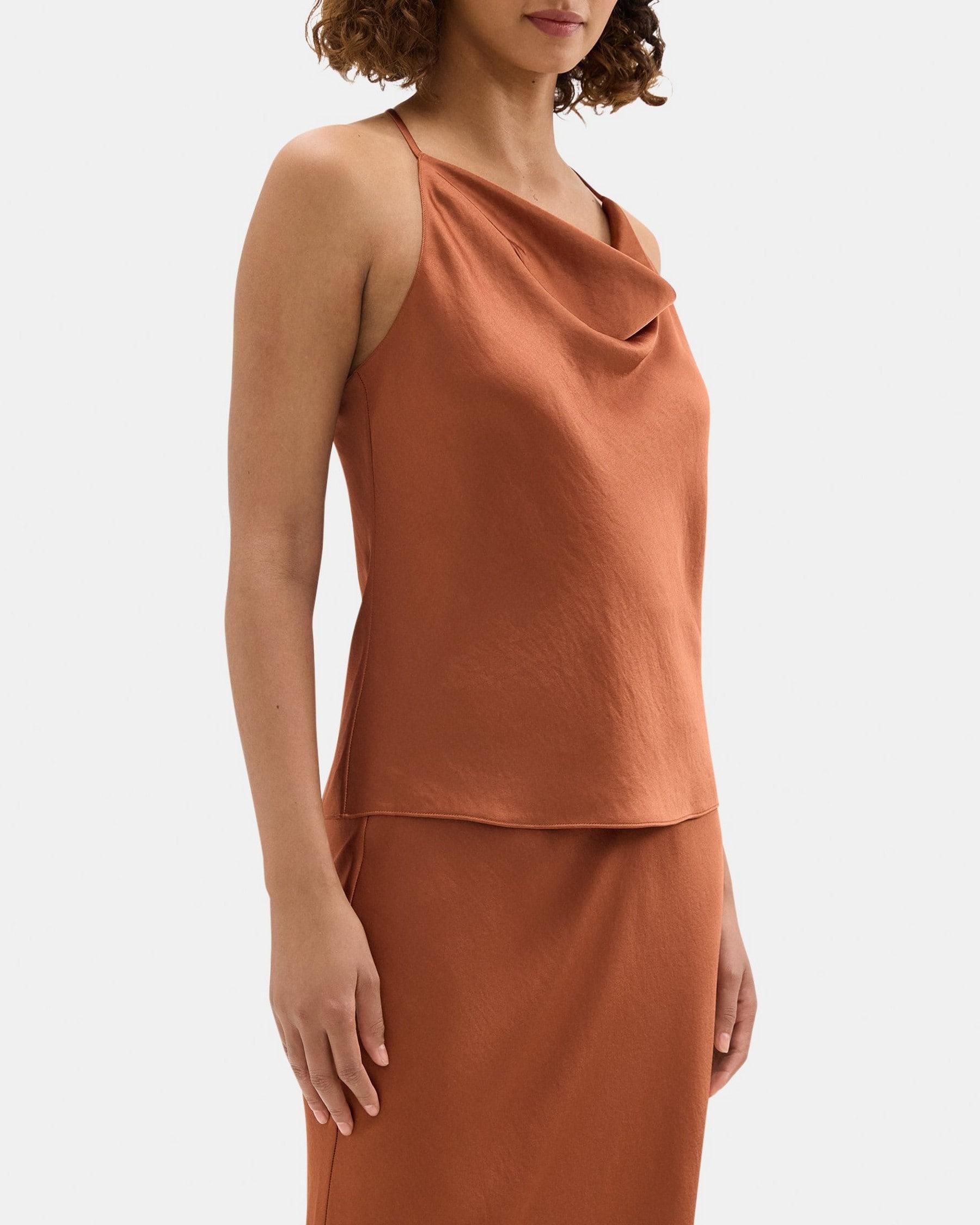 Cowl-Neck Top in Silky Poly Product Image