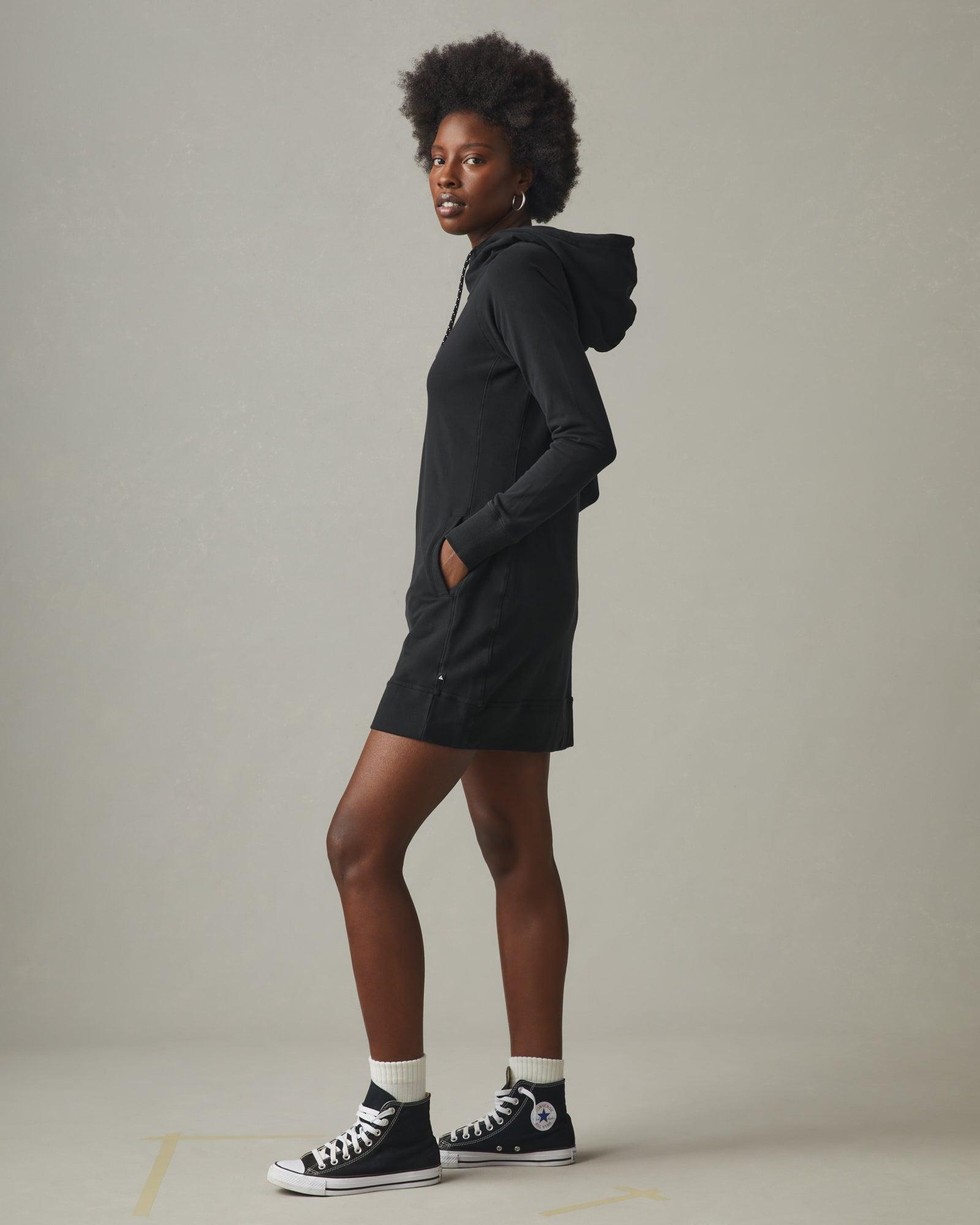 Hoodie Dress - Black Product Image