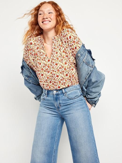 Long-Sleeve Floral Top Product Image