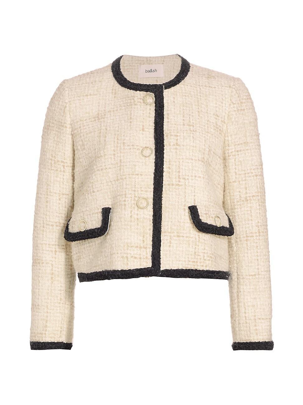 Womens Fedji Cotton-Blend Tweed Crop Jacket Product Image