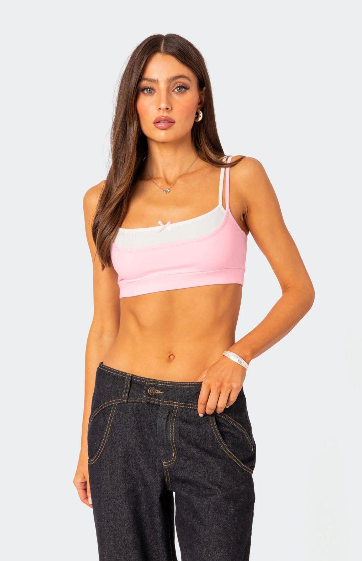 Edikted Women's Gracie Layered Bra Top Product Image