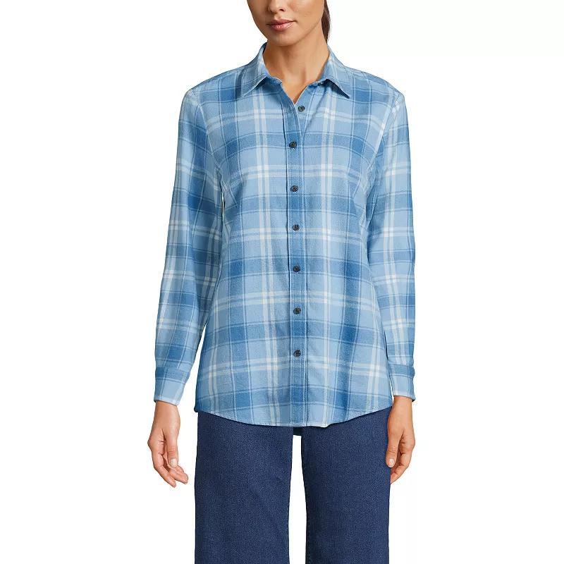 Petite Lands End Flannel Boyfriend Shirt, Womens Product Image