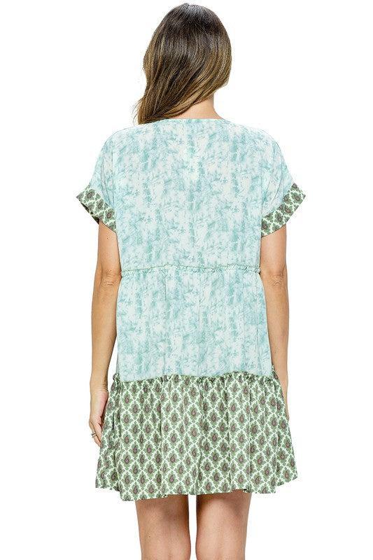 Shanda Ruffle Tie Dye Dress Product Image