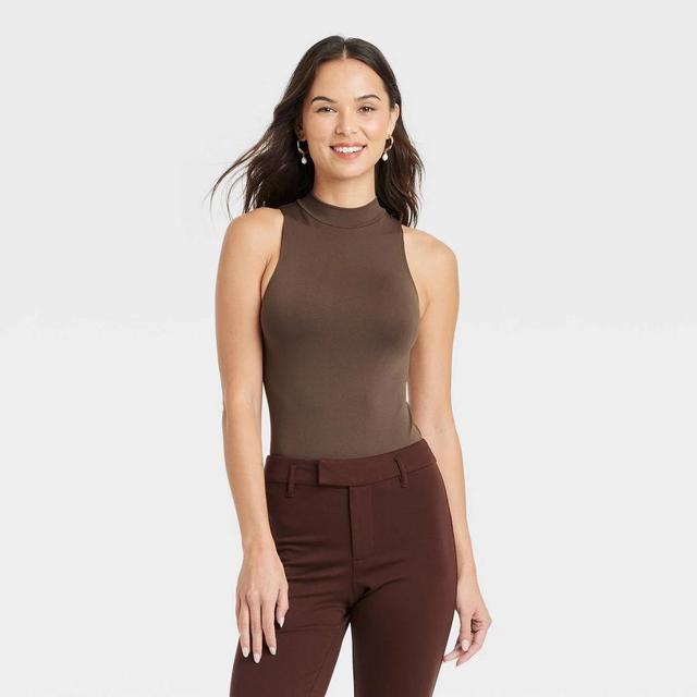 Womens Seamless Bodysuit - A New Day Brown XL Product Image