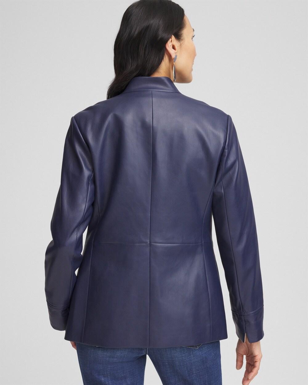 Buttery-Soft Faux Leather Peplum Jacket Product Image