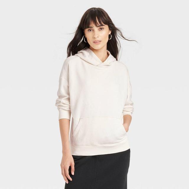 Womens Leisure Studio Hooded Pullover Sweatshirt - Universal Thread Cream L Product Image