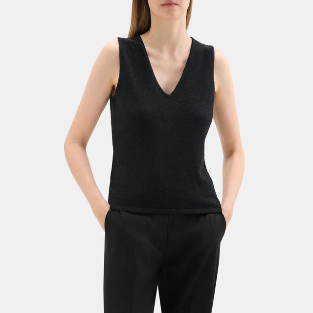 Bouclé Silk-Blend V-Neck Tank | Theory Outlet Product Image