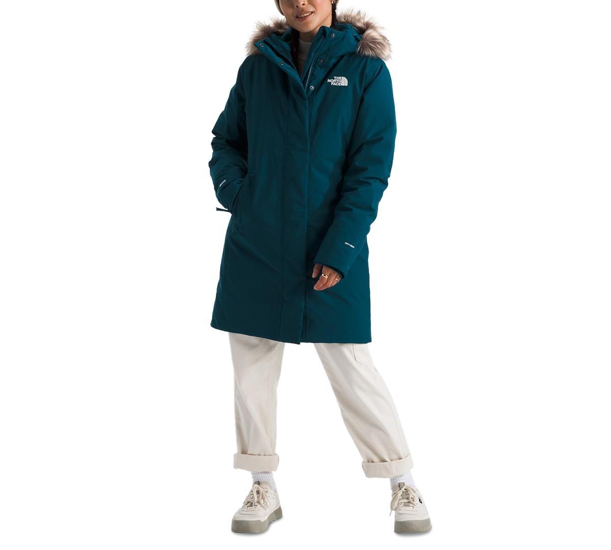 The North Face Womens Arctic Hooded Faux-Fur-Trim Parka Product Image