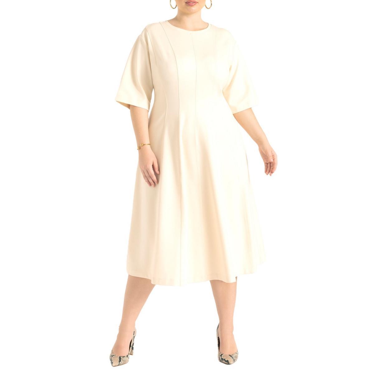 Eloquii Womens Seam Detail Ponte Work Dress Product Image