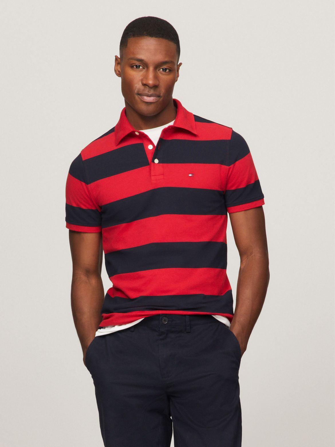 Mens Tommy Hilfiger Slim Fit Colorblock Stripe Polo Product Image