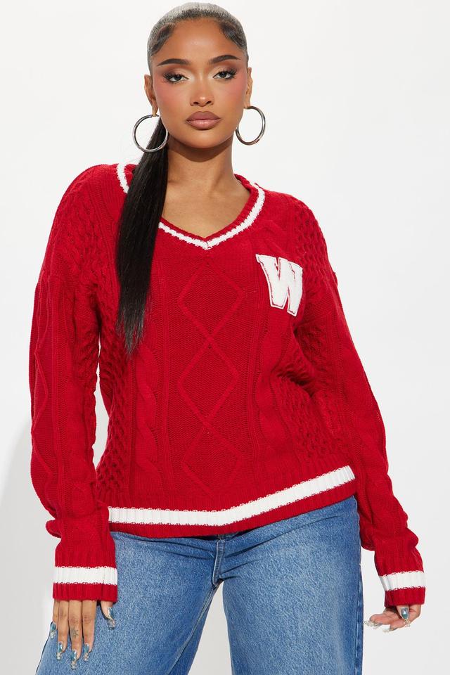 Winning Team Varsity Sweater - Red/combo Product Image