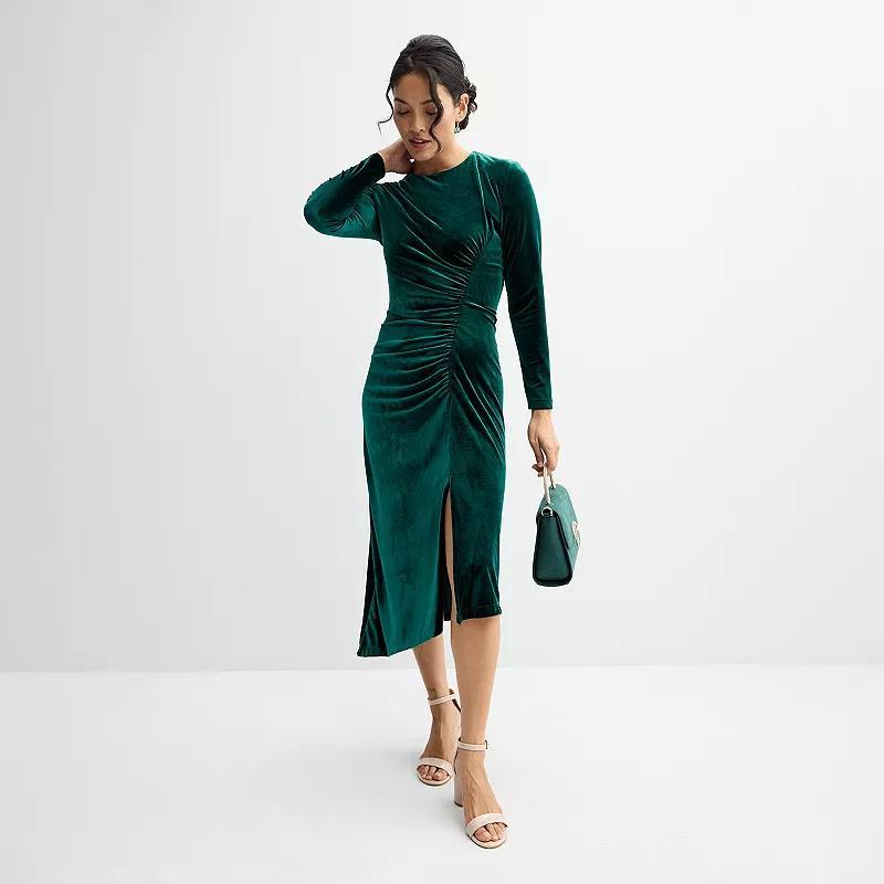 Womens Maison Tara Lux Velvet Asymmetrical Midi Dress Product Image