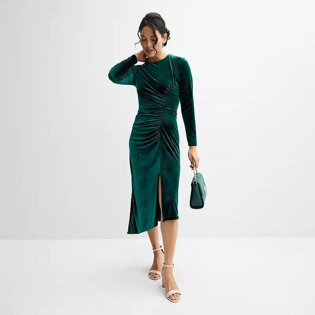 Womens Maison Tara Lux Velvet Asymmetrical Midi Dress Product Image