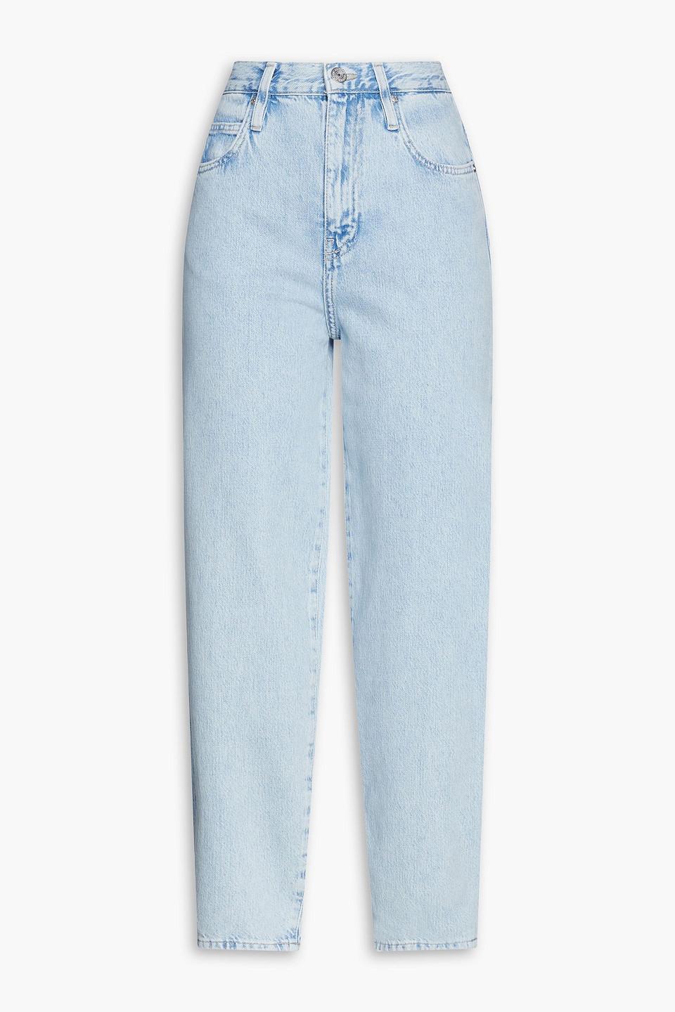 Cropped High-rise Tapered Jeans In Light Denim Product Image