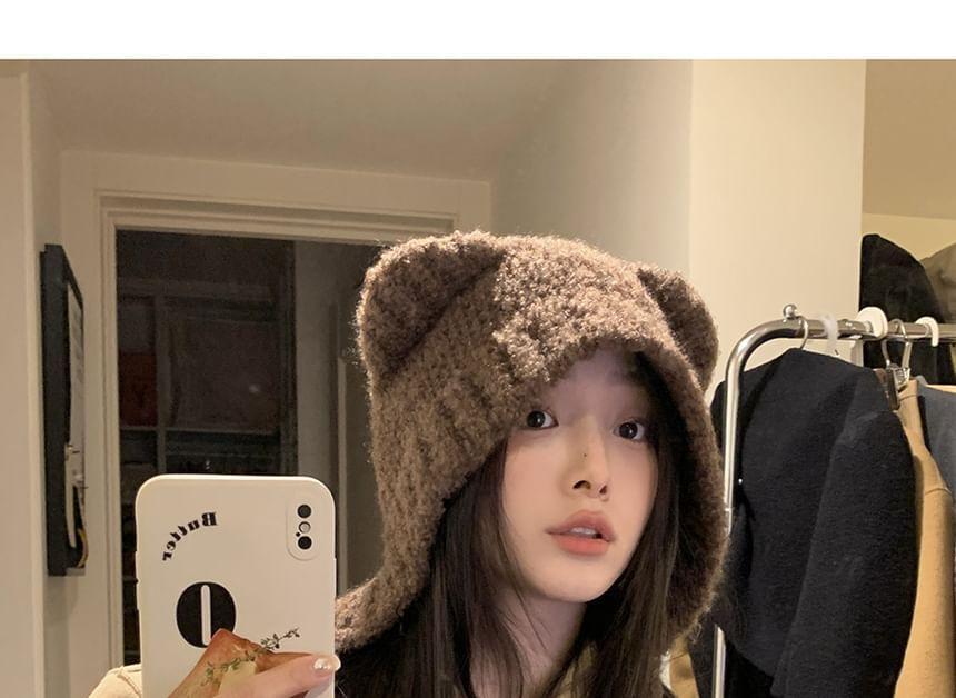 Bear Ear Knit Beanie Product Image