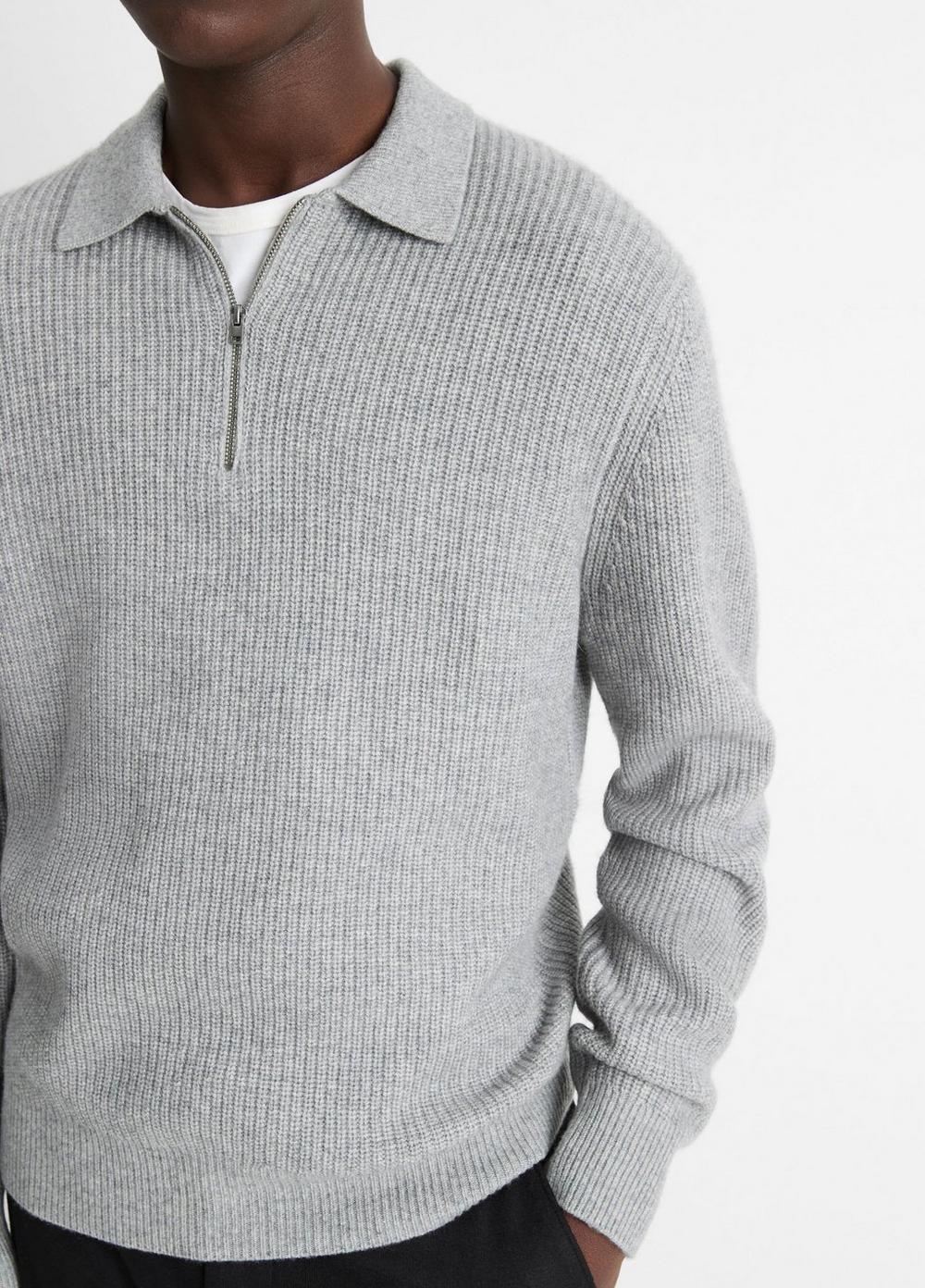 Shaker Wool-Cashmere Quarter-Zip Polo Sweater Product Image