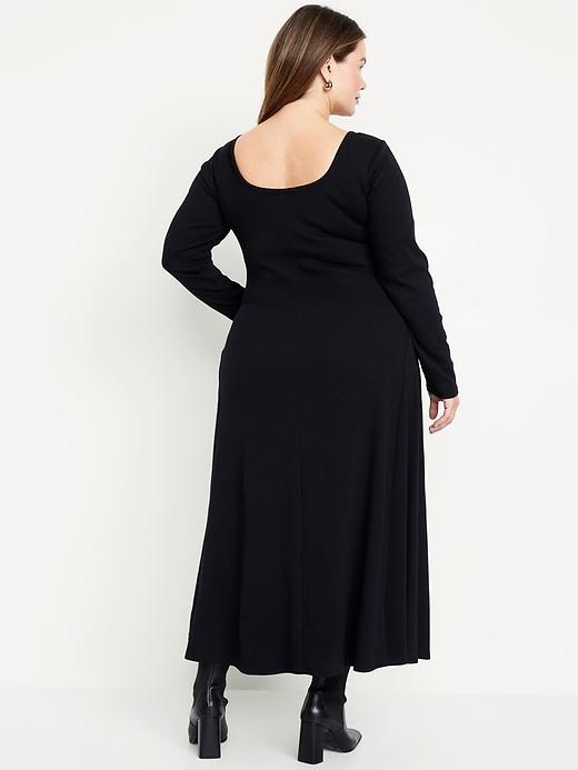 Fit &amp; Flare Ribbed Maxi Dress Product Image