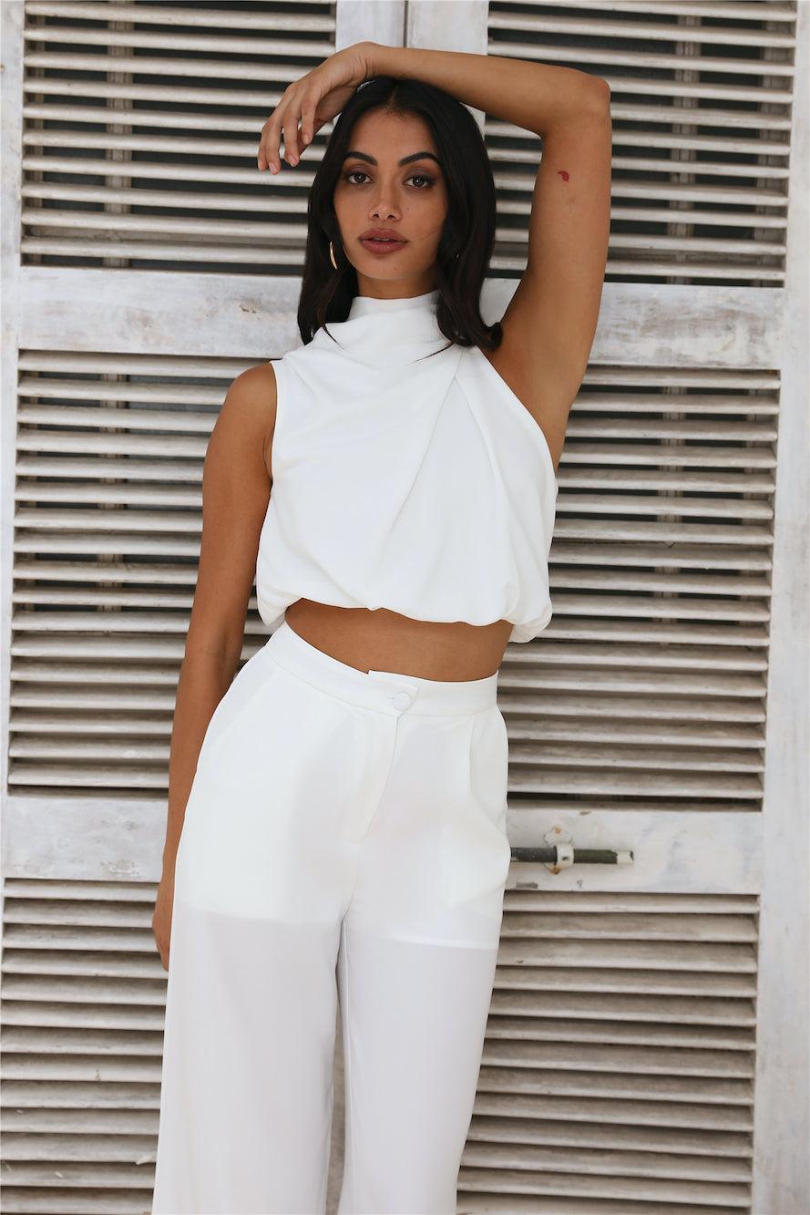 Style At Midnight Crop Top White Product Image