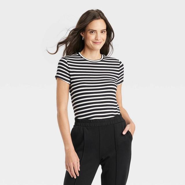 Womens Short Sleeve T-Shirt - A New Day Striped Product Image