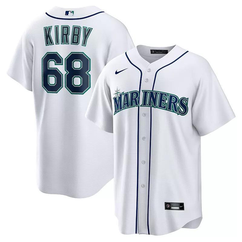 Nike Mens George Kirby White Seattle Mariners Home Replica Jersey - White Product Image