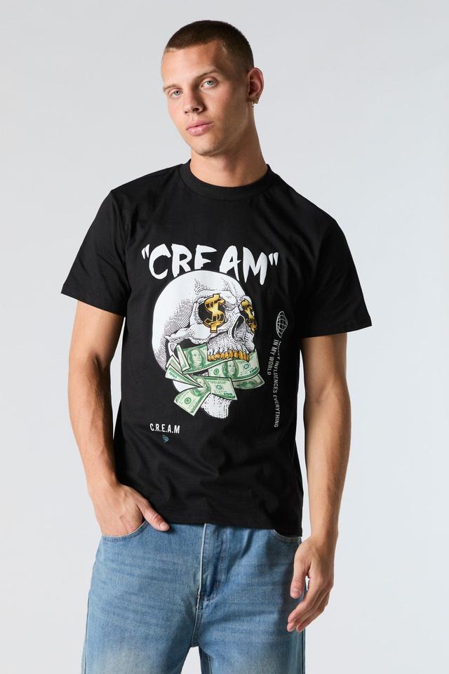 Cream Graphic T-Shirt Male Product Image