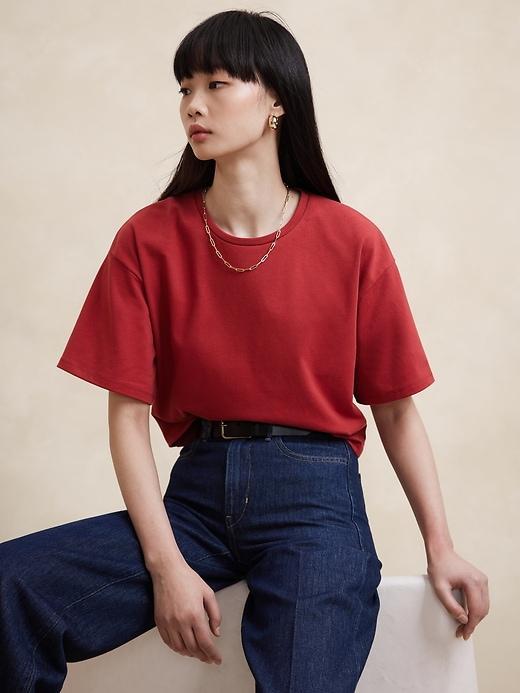 Heavy Cotton Boxy Crop T-Shirt Product Image