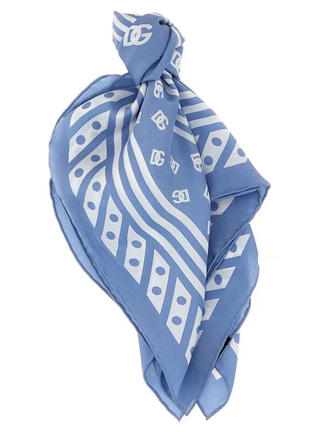 Logo Scarf Scarves, Foulards Light Blue Product Image